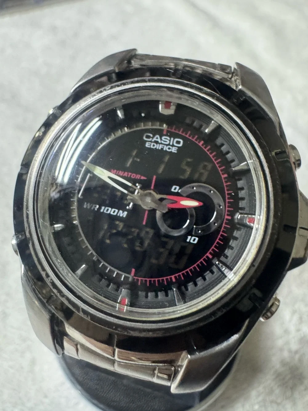 Casio Edifice Black Watch with Pink Accents